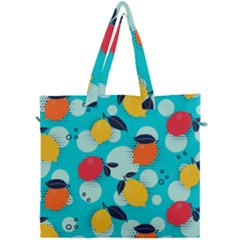 Pop Art Style Citrus Seamless Pattern Canvas Travel Bag by Amaryn4rt