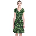 Snakes Seamless Pattern Short Sleeve Front Wrap Dress View1