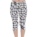 Black And White Ethnic Print Velvet Capri Leggings  View1