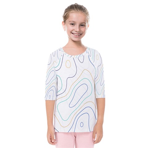 Abstract Colorful Topographic Map Design Vector Kids  Quarter Sleeve Raglan Tee by Amaryn4rt