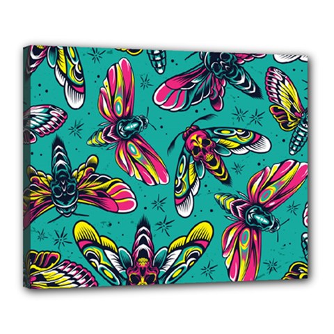 Vintage Colorful Insects Seamless Pattern Canvas 20  X 16  (stretched) by Amaryn4rt