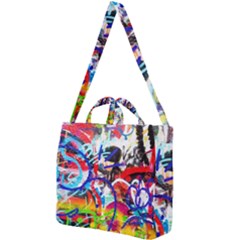 Crazy Grafitti Square Shoulder Tote Bag by essentialimage
