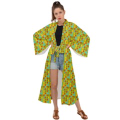 Lemon And Yellow Maxi Kimono by Sparkle