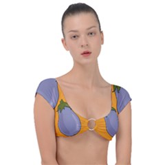 Eggplant Fresh Health Cap Sleeve Ring Bikini Top by Mariart