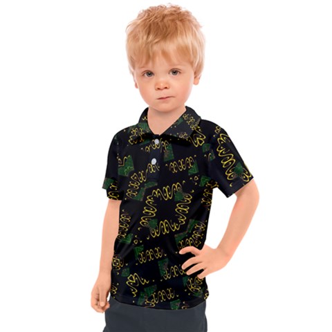 Modern Geometric Print Kids  Polo Tee by dflcprintsclothing