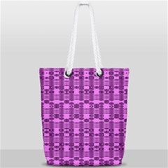 Digital Violet Full Print Rope Handle Tote (small) by Sparkle