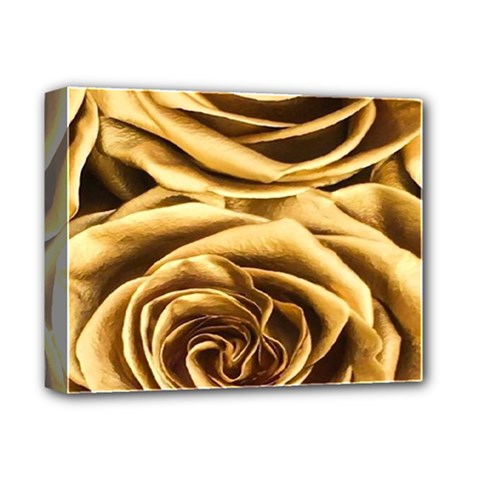 Gold Roses Deluxe Canvas 14  X 11  (stretched) by Sparkle