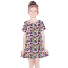 Purple Glasses Girl Pattern Lilac Kids  Simple Cotton Dress by snowwhitegirl