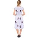 Ugly Monster Fish Drawing Cap Sleeve Front Wrap Midi Dress View2