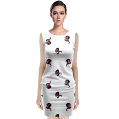 Ugly Monster Fish Drawing Sleeveless Velvet Midi Dress by dflcprintsclothing