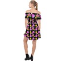 Girl With Hood Cape Heart Lemon Pattern Black Off Shoulder Chiffon Dress View2