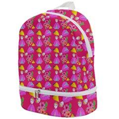 Girl With Hood Cape Heart Lemon Pattern Pink Zip Bottom Backpack by snowwhitegirl