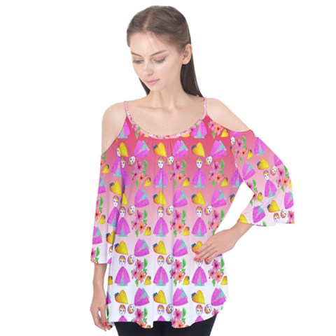 Girl With Hood Cape Heart Lemon Pattern Red Ombre Flutter Tees by snowwhitegirl