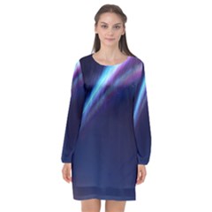 Light Fleeting Man s Sky Magic Long Sleeve Chiffon Shift Dress  by Mariart