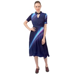 Light Fleeting Man s Sky Magic Keyhole Neckline Chiffon Dress by Mariart