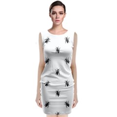 Housefly Drawing Motif Print Pattern Classic Sleeveless Midi Dress by dflcprintsclothing