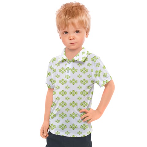 Bright Leaves Motif Print Pattern Design Kids  Polo Tee by dflcprintsclothing