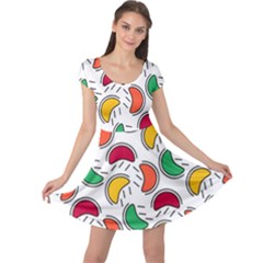 Geometric Fruity Cap Sleeve Dress by tmsartbazaar