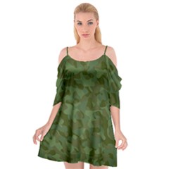 Green Army Camouflage Pattern Cutout Spaghetti Strap Chiffon Dress by SpinnyChairDesigns