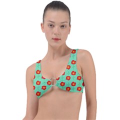 Flower Pattern Ornament Ring Detail Bikini Top by HermanTelo