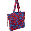 Red and Blue Camouflage Pattern Drawstring Tote Bag View2