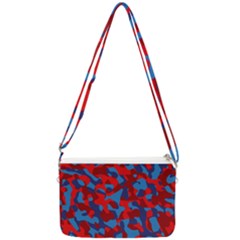 Red And Blue Camouflage Pattern Double Gusset Crossbody Bag by SpinnyChairDesigns