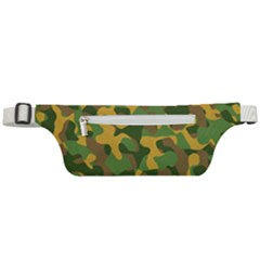 Yellow Green Brown Camouflage Active Waist Bag by SpinnyChairDesigns