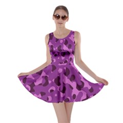 Dark Purple Camouflage Pattern Skater Dress by SpinnyChairDesigns