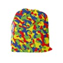 Colorful Rainbow Camouflage Pattern Drawstring Pouch (XL) View2