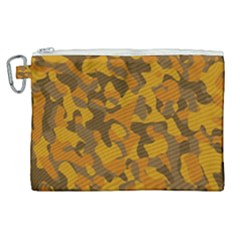 Brown And Orange Camouflage Canvas Cosmetic Bag (xl) by SpinnyChairDesigns