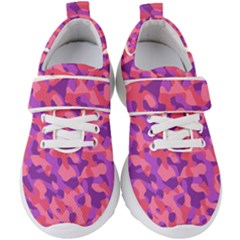 Pink And Purple Camouflage Kids  Velcro Strap Shoes by SpinnyChairDesigns