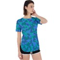 Blue Turquoise Teal Camouflage Pattern Perpetual Short Sleeve T-Shirt View1