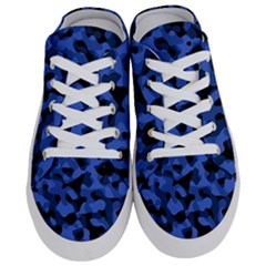 Black And Blue Camouflage Pattern Half Slippers by SpinnyChairDesigns
