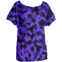 Purple Black Camouflage Pattern Women s Oversized Tee View1