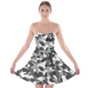 Grey and White Camouflage Pattern Strapless Bra Top Dress View1