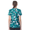 Teal and White Camouflage Pattern Women s Sport Mesh Tee View2