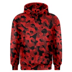 Red And Black Camouflage Pattern Men s Overhead Hoodie by SpinnyChairDesigns