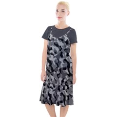 Grey And Black Camouflage Pattern Camis Fishtail Dress by SpinnyChairDesigns