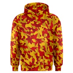 Red And Yellow Camouflage Pattern Men s Overhead Hoodie by SpinnyChairDesigns