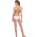 Black and Yellow Camouflage Pattern High Neck Bikini Top View2