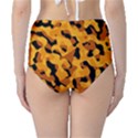 Orange and Black Camouflage Pattern Classic High-Waist Bikini Bottoms View2