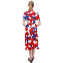 Red White Blue Camouflage Pattern Keyhole Neckline Chiffon Dress View2