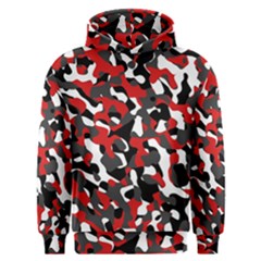 Black Red White Camouflage Pattern Men s Overhead Hoodie by SpinnyChairDesigns