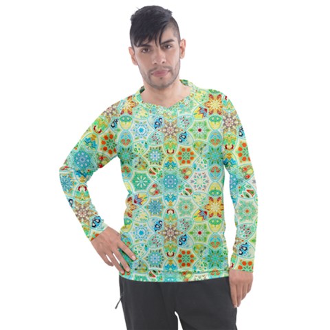 Bright Mosaic Men s Pique Long Sleeve Tee by ibelieveimages