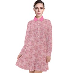 Cat With Violin Pattern Long Sleeve Chiffon Shirt Dress by sifis