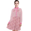 Cat With Violin Long Sleeve Chiffon Shirt Dress View1