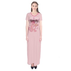 Cat With Violin Short Sleeve Maxi Dress by sifis