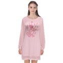 Cat With Violin Long Sleeve Chiffon Shift Dress  View1