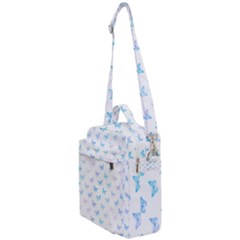 Light Blue Pink Butterflies Pattern Crossbody Day Bag by SpinnyChairDesigns