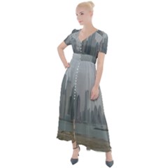 P1020022 Button Up Short Sleeve Maxi Dress by 45678